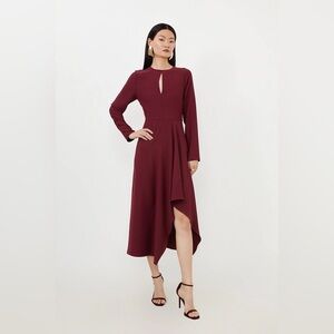 NWOT Karen Millen Red Sheath Dress with Mandarin Collar